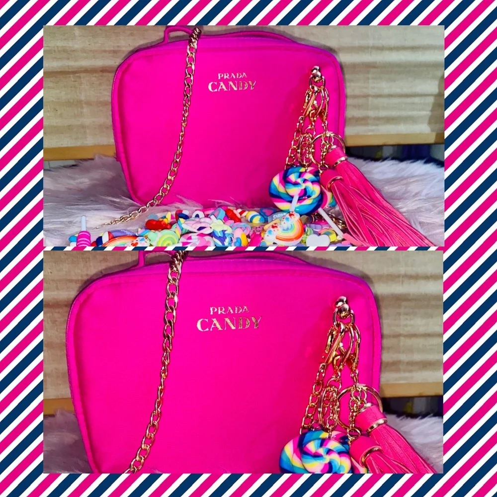 Authentic Prada Candy 🍭Cosmetic Case - Turned Into Crossbody Bag - Picture 4 of 13